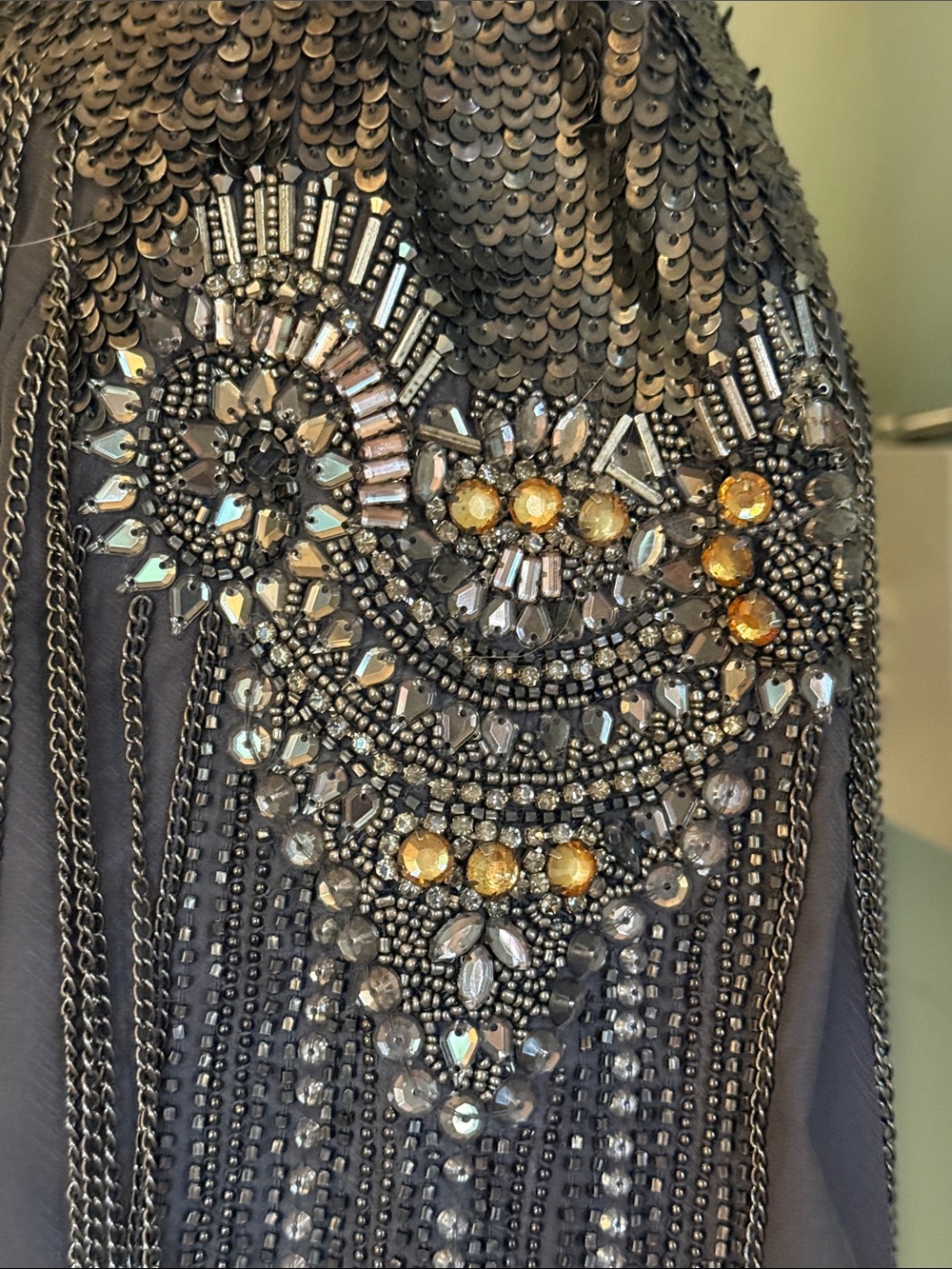Haute Hippie Charcoal Gray Beaded Fringe Jacket - Size S - Picture 11 of 12